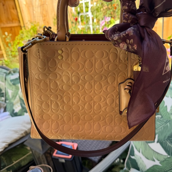 Coach Rogue Bag 25 In Signature Leather With Floral Bow Print Interior - Picture 11 of 16